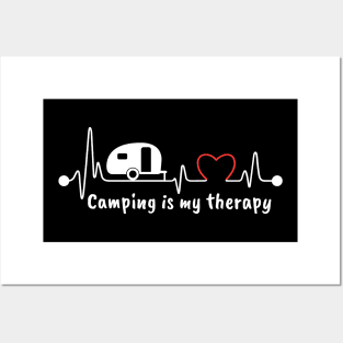 Camper Heartbeat - Camping Is My Therapy Posters and Art